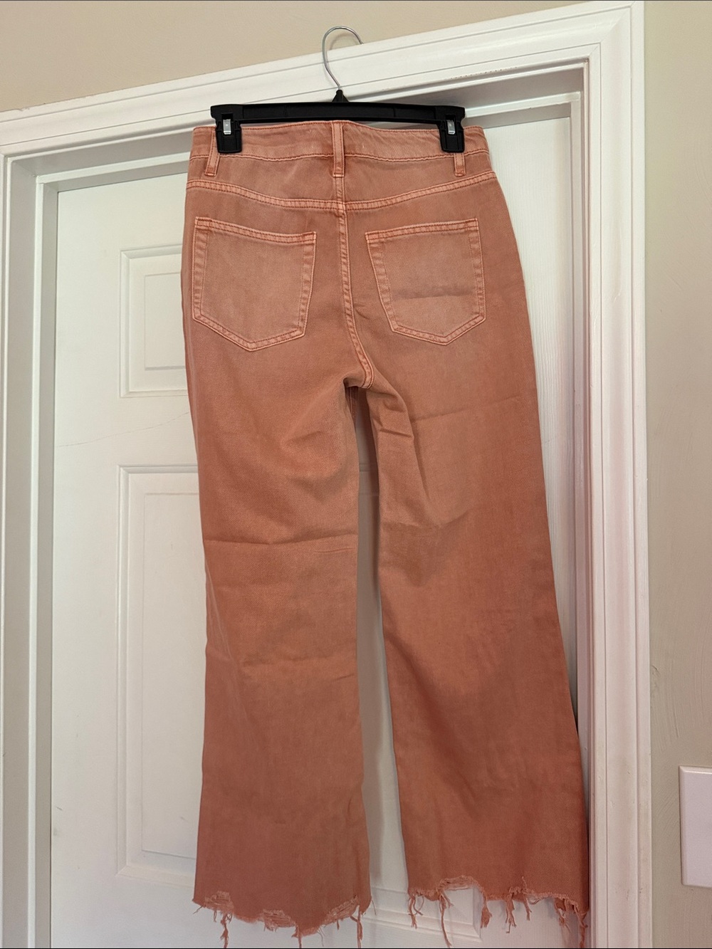 Vervet High-Rise Wide-Leg Distressed Jeans in Muted Terracotta - Picture 4 of 4